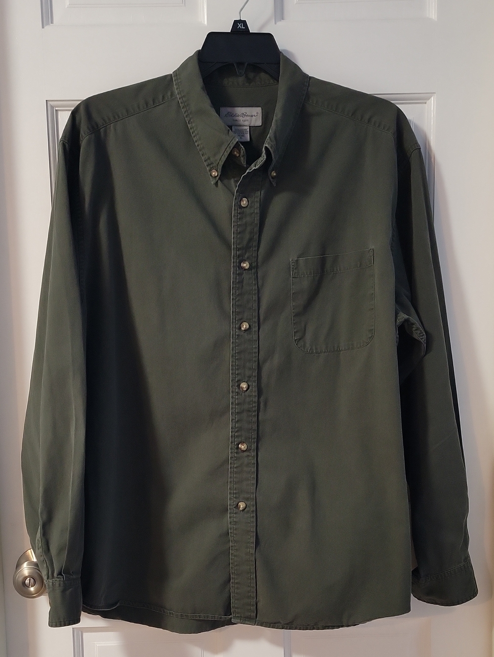 Eddie Bauer Men's Cotton Twill Casual Button Down Long Sleeve Shirt 5922 Size XL
